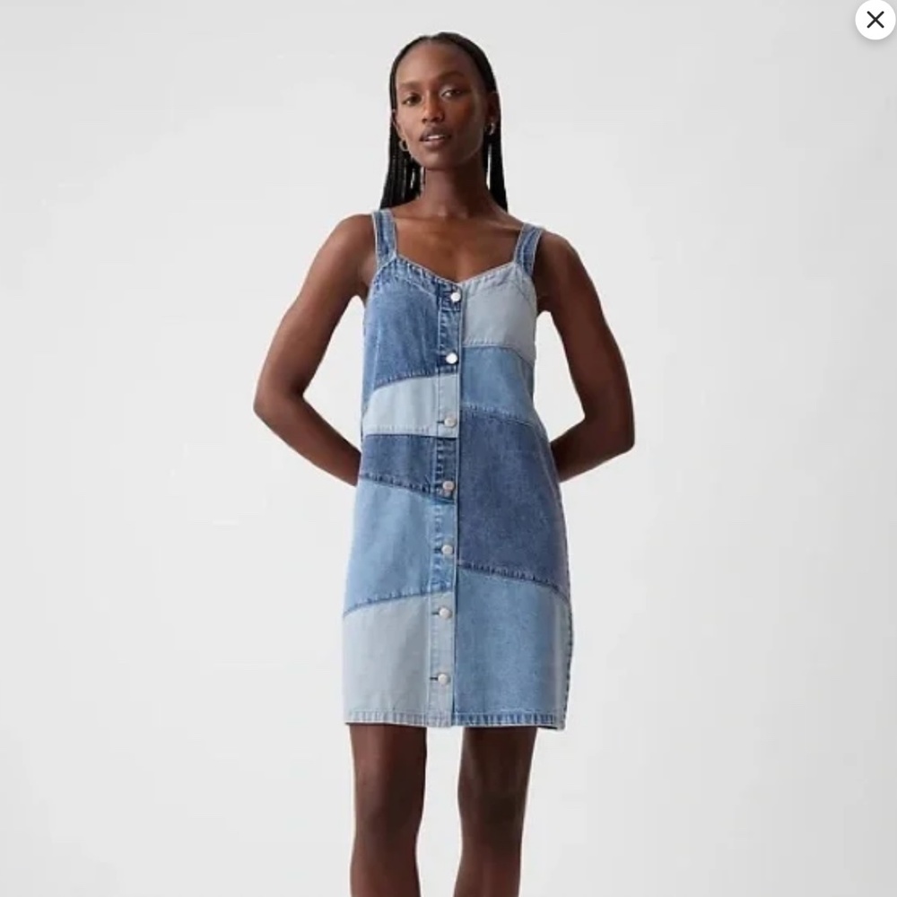 NWT Gap Patchwork Denim Dress XS